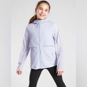 ATHLETA GIRL PACE BREAKER JACKET in Stream Blue